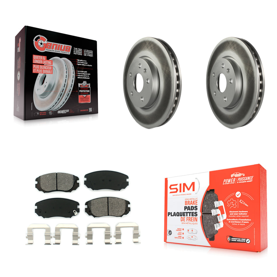 Front Coated Disc Brake Rotors And Semi-Metallic Pads Kit For Chevrolet Equinox GMC Terrain Malibu Buick Impala LaCrosse Regal Limited Allure KGS-100053