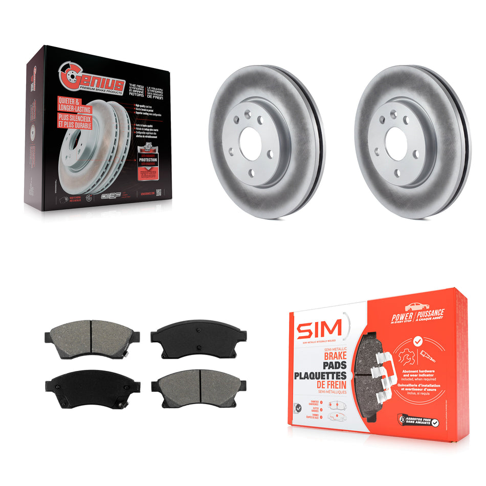 Front Coated Disc Brake Rotors And Semi-Metallic Pads Kit For Chevrolet Cruze Sonic Limited KGS-100056