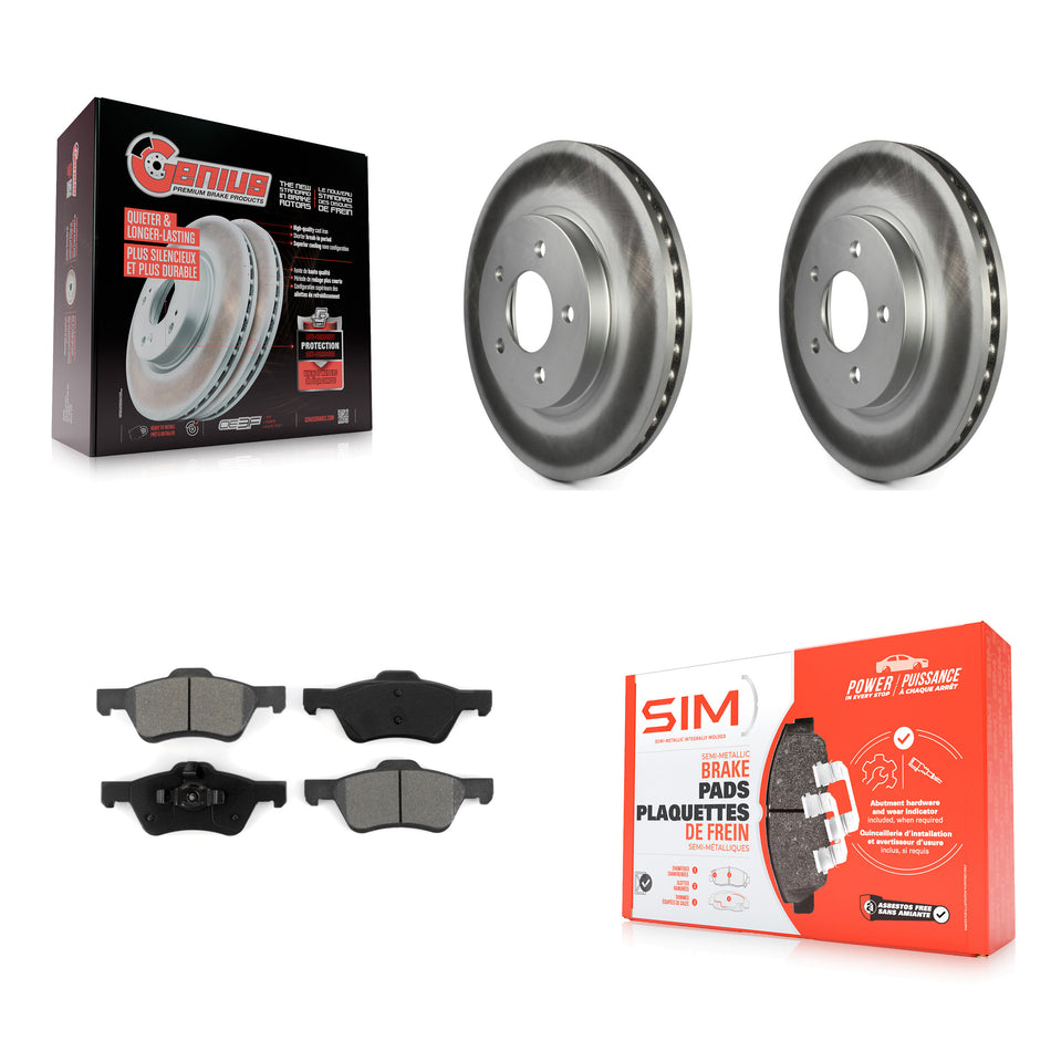 Front Coated Disc Brake Rotors And Semi-Metallic Pads Kit For Ford Escape Mercury Mariner Mazda Tribute KGS-100090