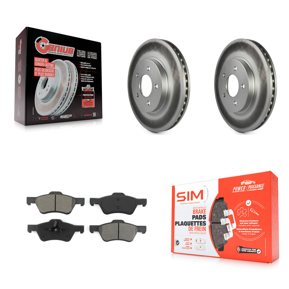 Front Coated Disc Brake Rotors And Semi-Metallic Pads Kit For Ford Escape Mercury Mariner KGS-100091