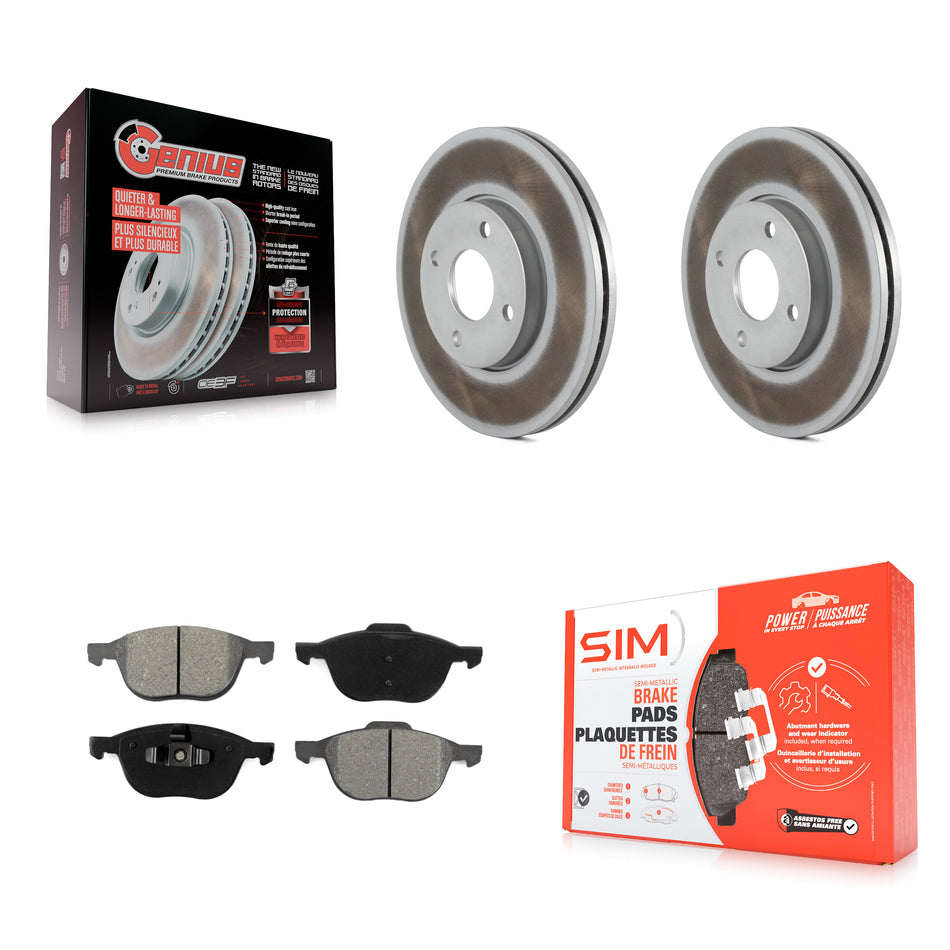 Front Coated Disc Brake Rotors And Semi-Metallic Pads Kit For 2005-2007 Ford Focus KGS-100099