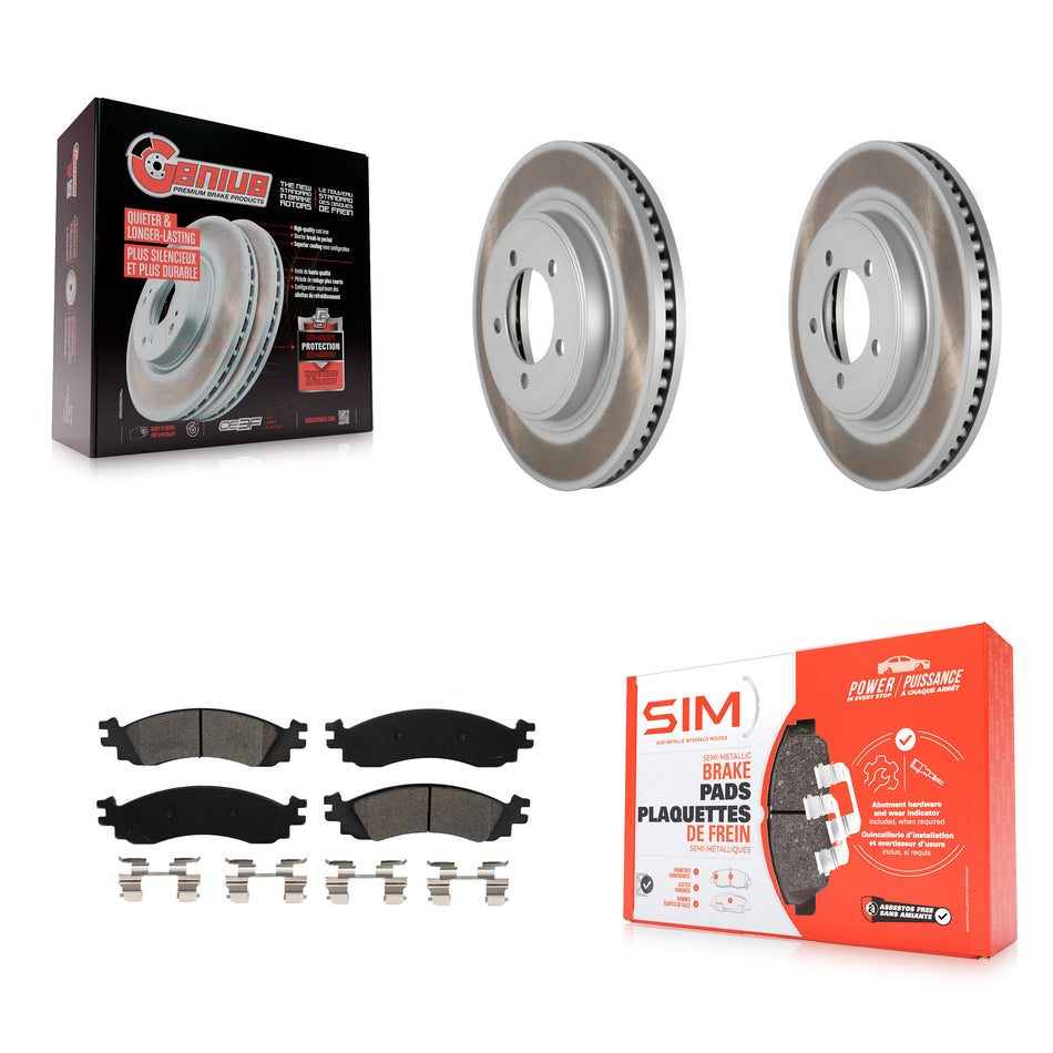 Front Coated Disc Brake Rotors And Semi-Metallic Pads Kit For Ford Explorer Sport Trac Mercury Mountaineer KGS-100102