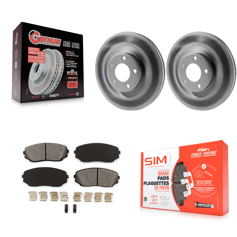 Front Coated Disc Brake Rotors And Semi-Metallic Pads Kit For Ford Edge Lincoln MKX KGS-100106