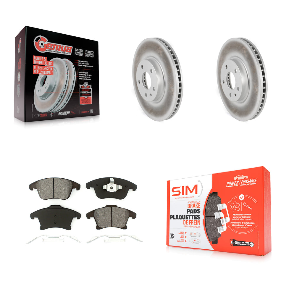 Front Coated Disc Brake Rotors And Semi-Metallic Pads Kit For Ford Fusion Lincoln MKZ KGS-100122