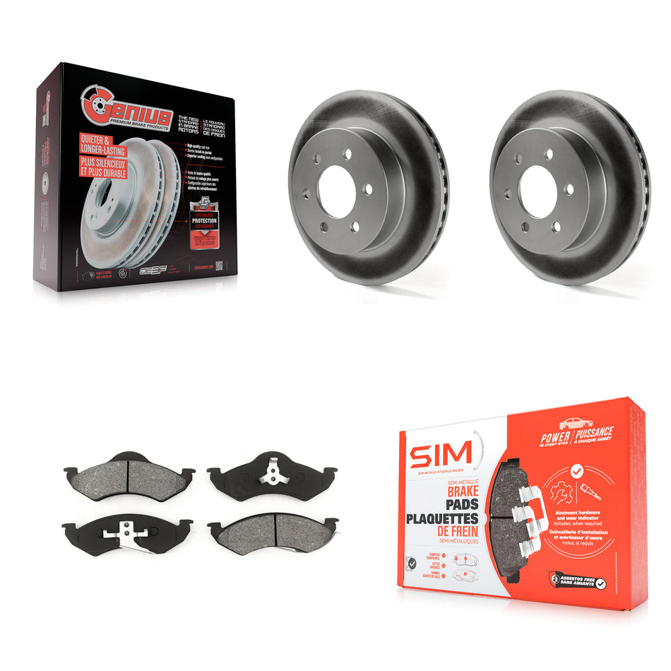 Front Coated Disc Brake Rotors And Semi-Metallic Pads Kit For Dodge Durango Dakota KGS-100129