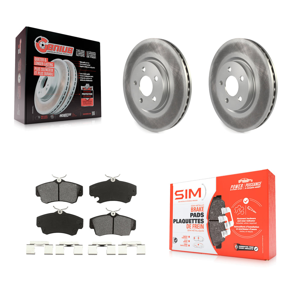 Front Coated Disc Brake Rotors And Semi-Metallic Pads Kit For Chrysler PT Cruiser KGS-100139