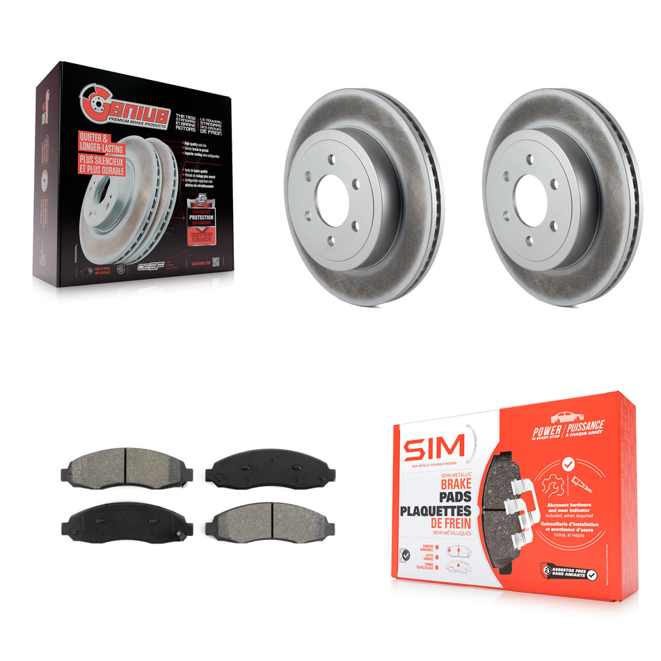 Front Coated Disc Brake Rotors And Semi-Metallic Pads Kit For 2003-2004 Dodge Dakota KGS-100148
