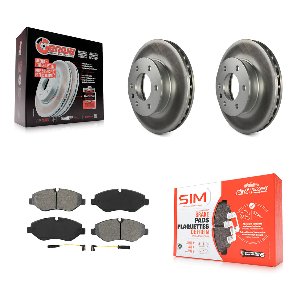 Front Coated Disc Brake Rotors And Semi-Metallic Pads Kit For Sprinter 2500 Mercedes-Benz Freightliner Dodge KGS-100160