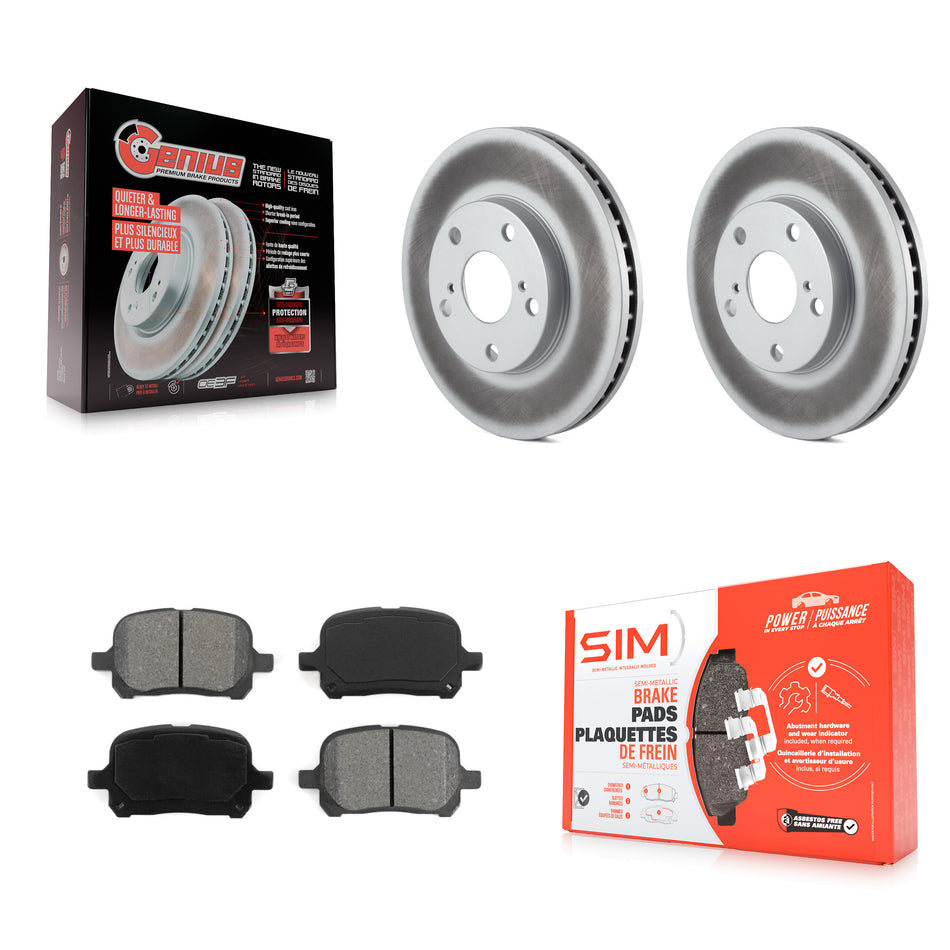 Front Coated Disc Brake Rotors And Semi-Metallic Pads Kit For Toyota Camry Avalon Lexus ES300 Solara KGS-100185