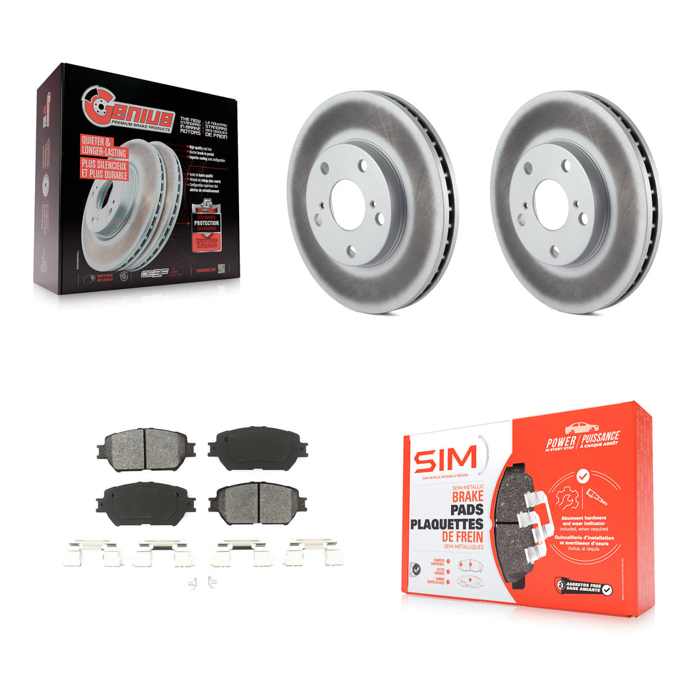 Front Coated Disc Brake Rotors And Semi-Metallic Pads Kit For Toyota Camry KGS-100186