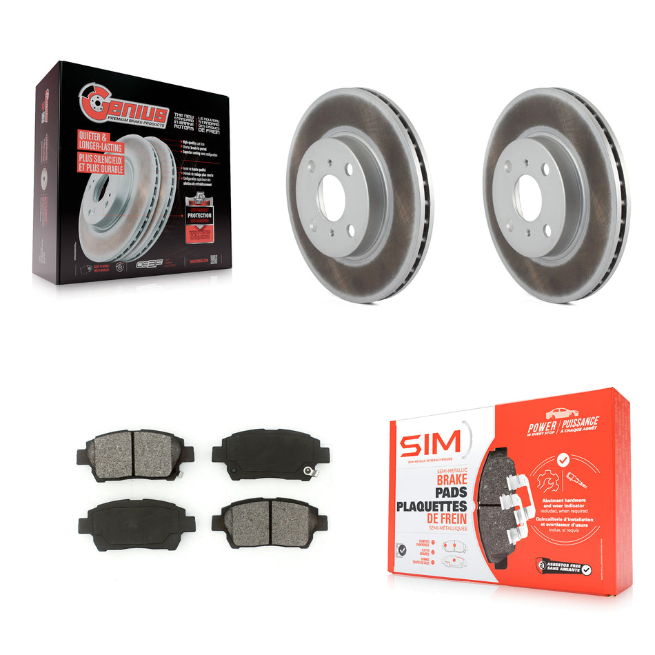 Front Coated Disc Brake Rotors And Semi-Metallic Pads Kit For 2001-2003 Toyota Prius KGS-100192