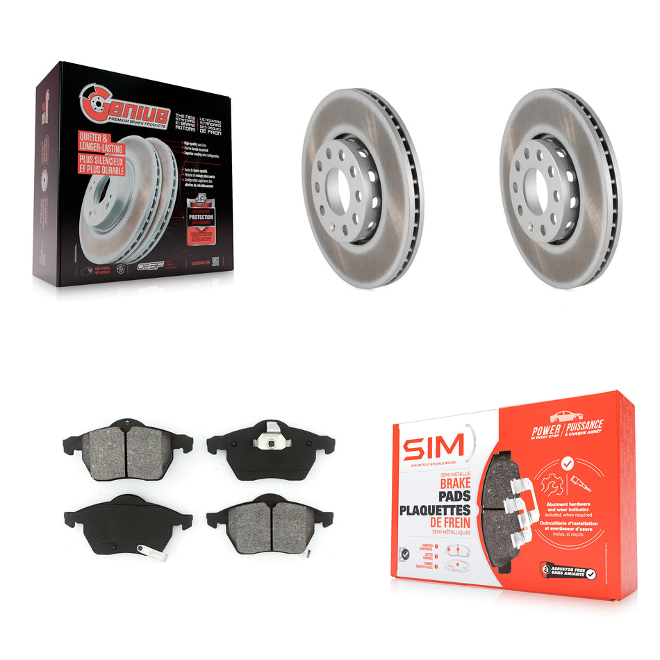Front Coated Disc Brake Rotors And Semi-Metallic Pads Kit For Volkswagen Passat Audi A4 KGS-100194