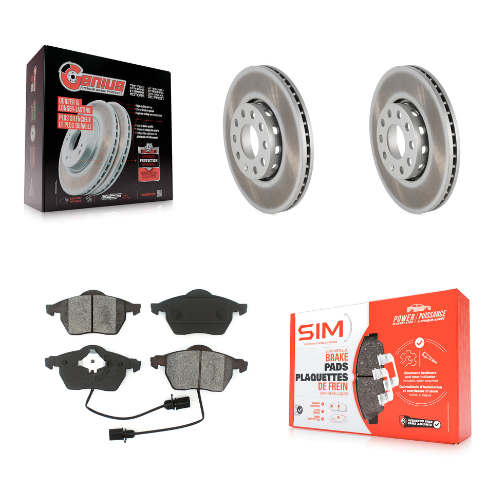 Front Coated Disc Brake Rotors And Semi-Metallic Pads Kit For Volkswagen Passat Audi A4 Quattro A6 KGS-100195