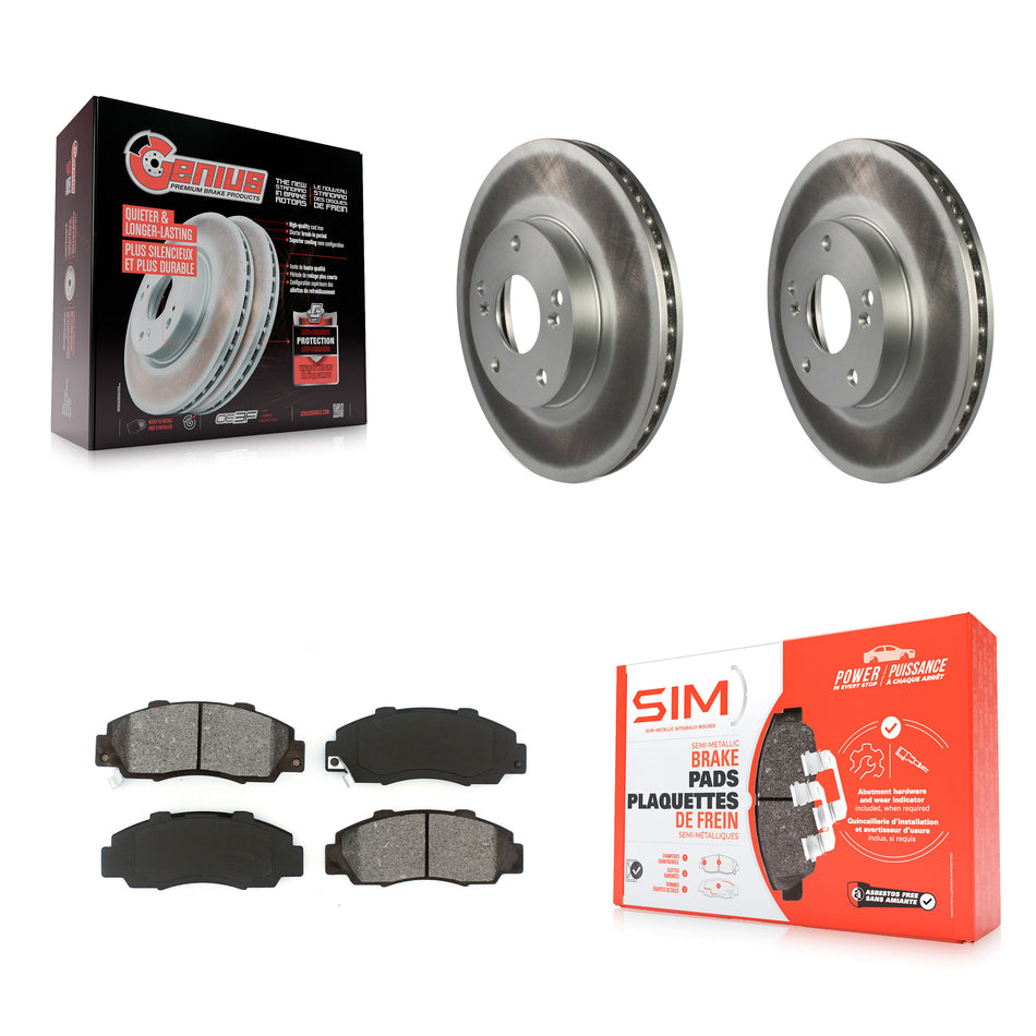 Front Coated Disc Brake Rotors And Semi-Metallic Pads Kit For 1998-2002 Honda Accord 3.0L KGS-100206