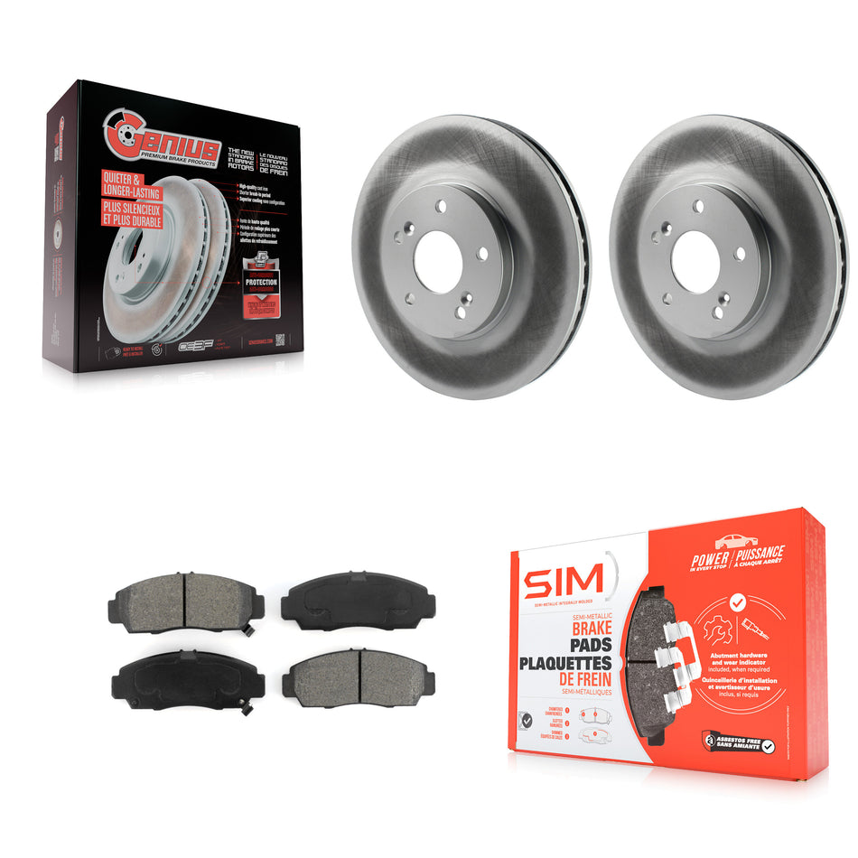 Front Coated Disc Brake Rotors And Semi-Metallic Pads Kit For Honda Accord Acura TL TSX CL KGS-100218