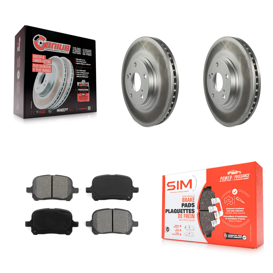 Front Coated Disc Brake Rotors And Semi-Metallic Pads Kit For 1999-2001 Lexus RX300 KGS-100227