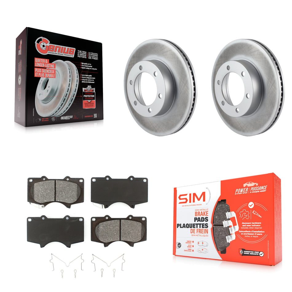 Front Coated Disc Brake Rotors And Semi-Metallic Pads Kit For Toyota Tundra Sequoia KGS-100233