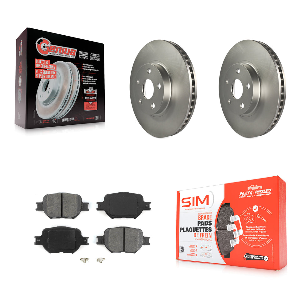 Front Coated Disc Brake Rotors And Semi-Metallic Pads Kit For Scion tC Toyota Celica KGS-100234