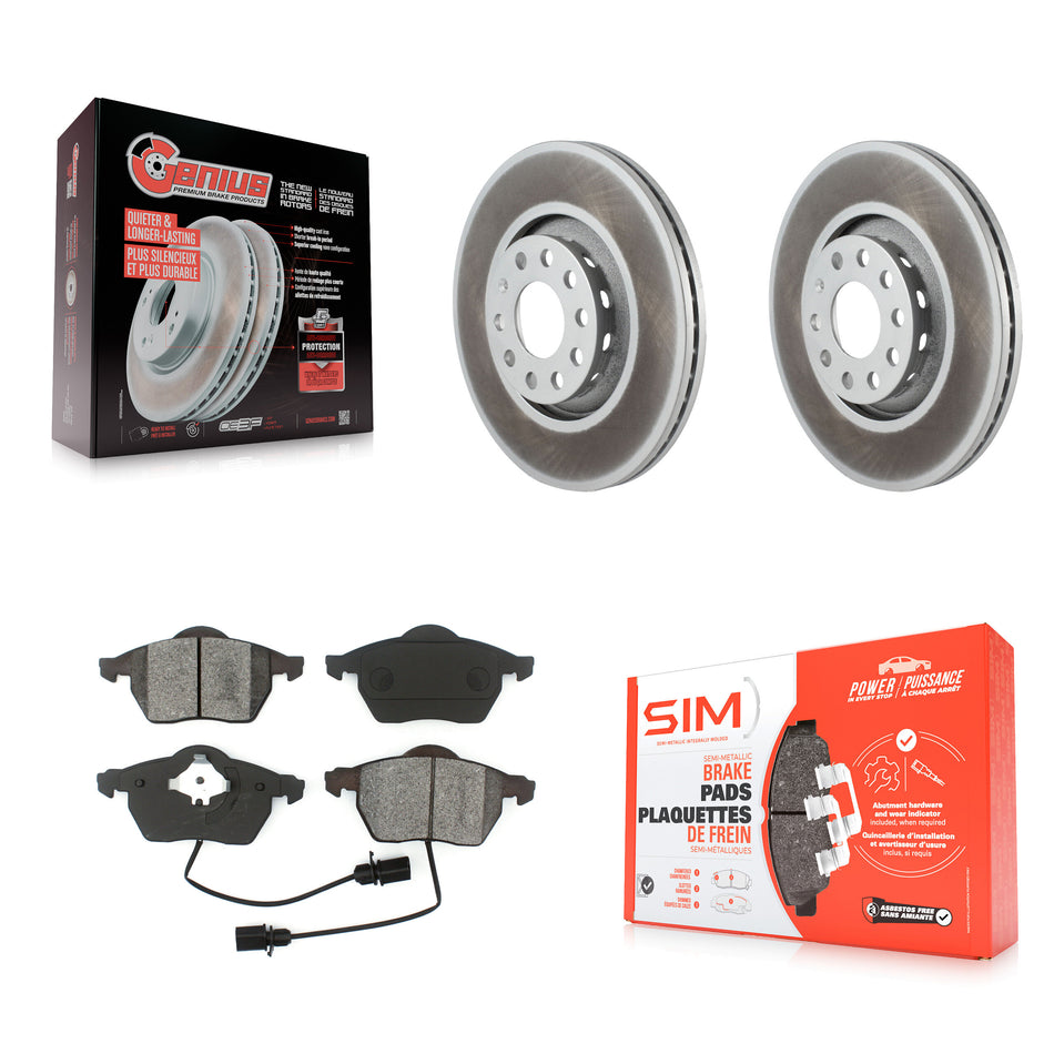Front Coated Disc Brake Rotors And Semi-Metallic Pads Kit For Audi A4 Quattro A6 S4 S6 KGS-100239
