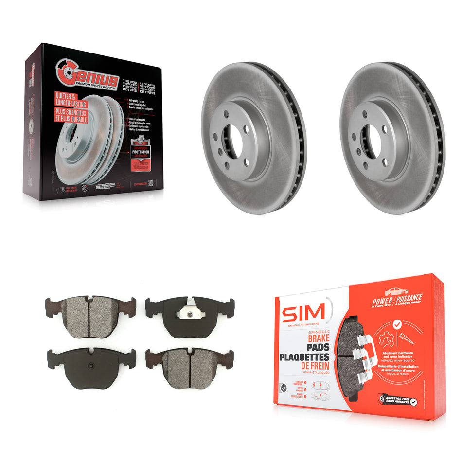Front Coated Disc Brake Rotors And Semi-Metallic Pads Kit For BMW X5 KGS-100241