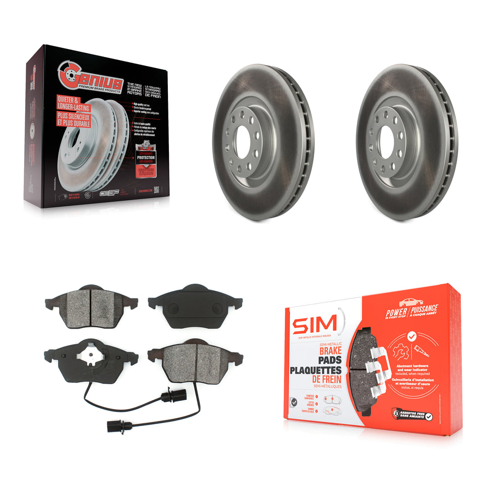 Front Coated Disc Brake Rotors And Semi-Metallic Pads Kit For 2000 Audi A6 Quattro With 320mm Diameter Rotor KGS-100242