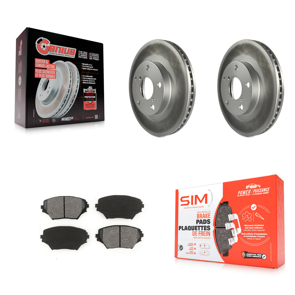 Front Coated Disc Brake Rotors And Semi-Metallic Pads Kit For Toyota RAV4 KGS-100247