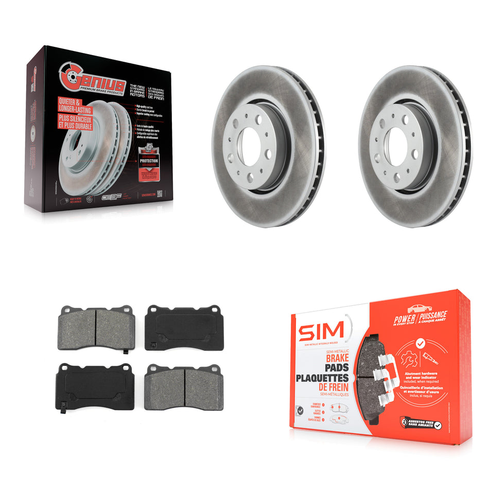 Front Coated Disc Brake Rotors And Semi-Metallic Pads Kit For 2005-2007 Volvo V70 R With 286mm Diameter Rotor KGS-100248