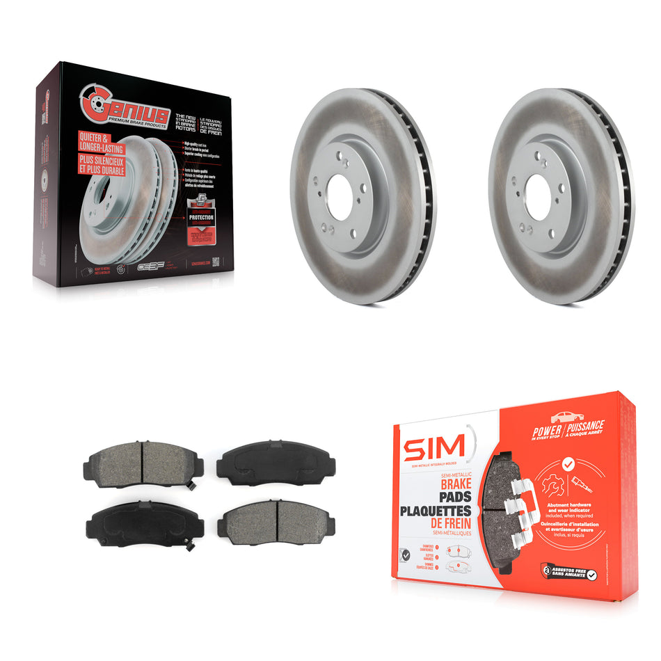 Front Coated Disc Brake Rotors And Semi-Metallic Pads Kit For 2004-2005 Acura TL Automatic transmission KGS-100291