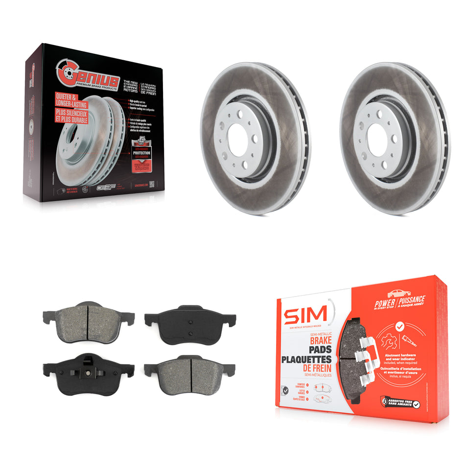 Front Coated Disc Brake Rotors And Semi-Metallic Pads Kit For 2008 Volvo S60 With 316mm Diameter Rotor KGS-100295