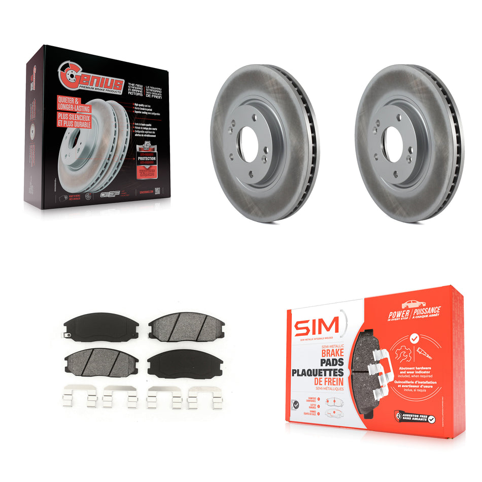 Front Coated Disc Brake Rotors And Semi-Metallic Pads Kit For Kia Amanti Hyundai XG350 KGS-100297