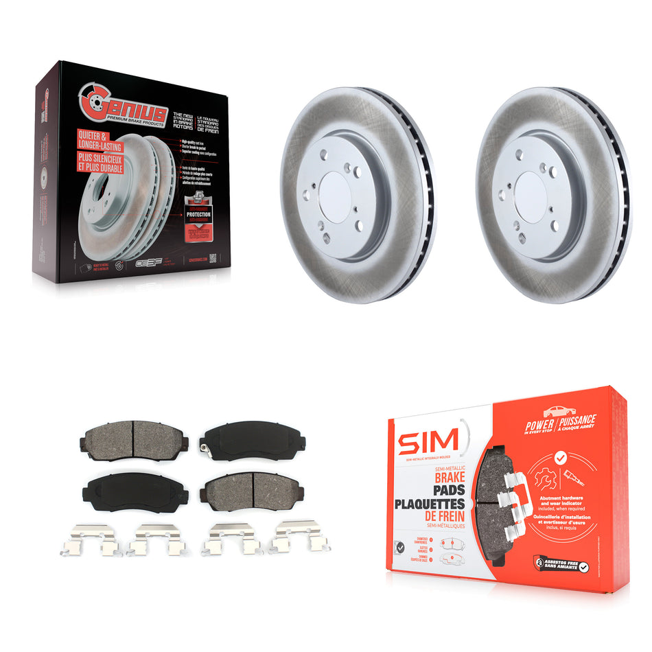 Front Coated Disc Brake Rotors And Semi-Metallic Pads Kit For 2005-2010 Honda Odyssey KGS-100301