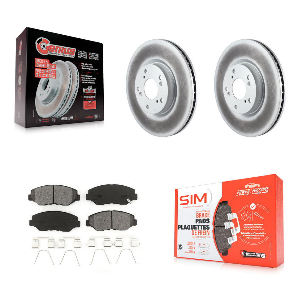 Front Coated Disc Brake Rotors And Semi-Metallic Pads Kit For Honda Civic CR-V Acura ILX KGS-100308