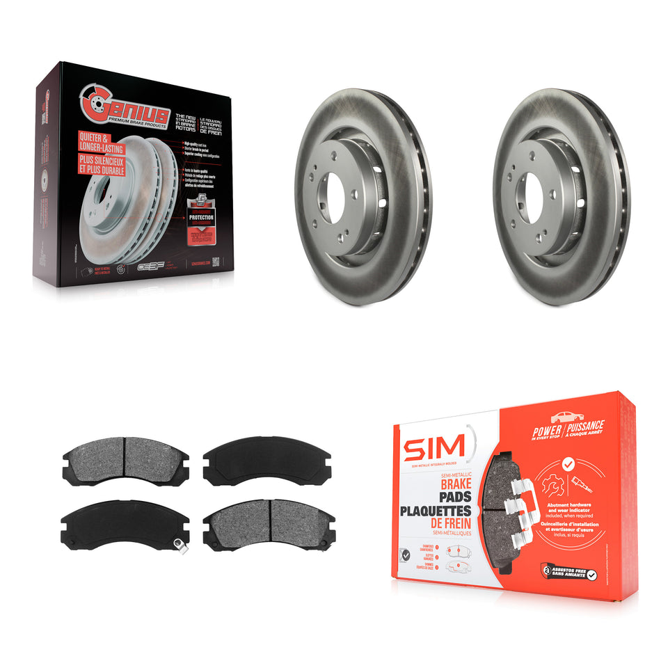 Front Coated Disc Brake Rotors And Semi-Metallic Pads Kit For Mitsubishi Lancer Outlander PHEV KGS-100318