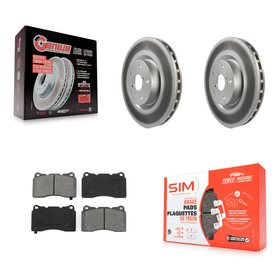 Front Coated Disc Brake Rotors And Semi-Metallic Pads Kit For Subaru Impreza WRX STI KGS-100320