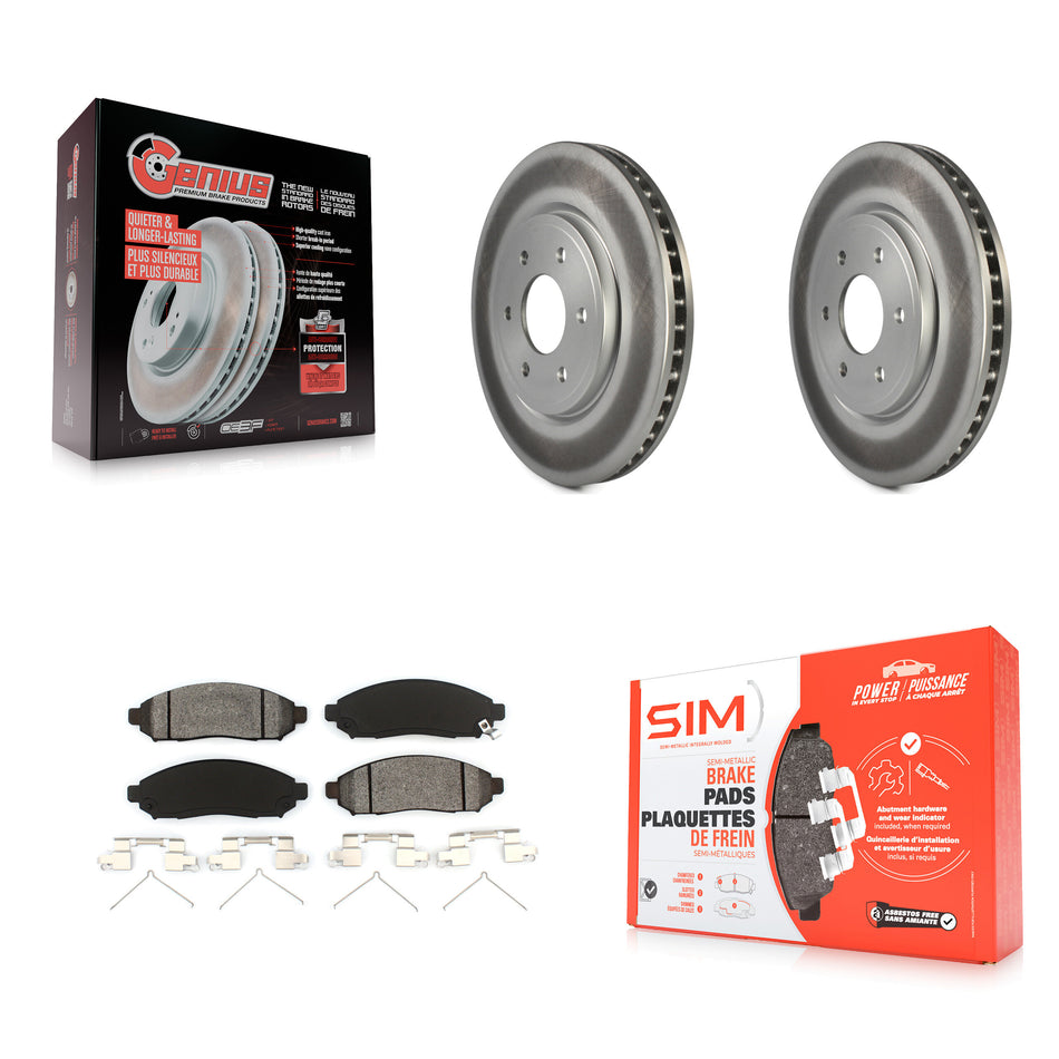 Front Coated Disc Brake Rotors And Semi-Metallic Pads Kit For Nissan Frontier Pathfinder Xterra Suzuki Equator KGS-100325