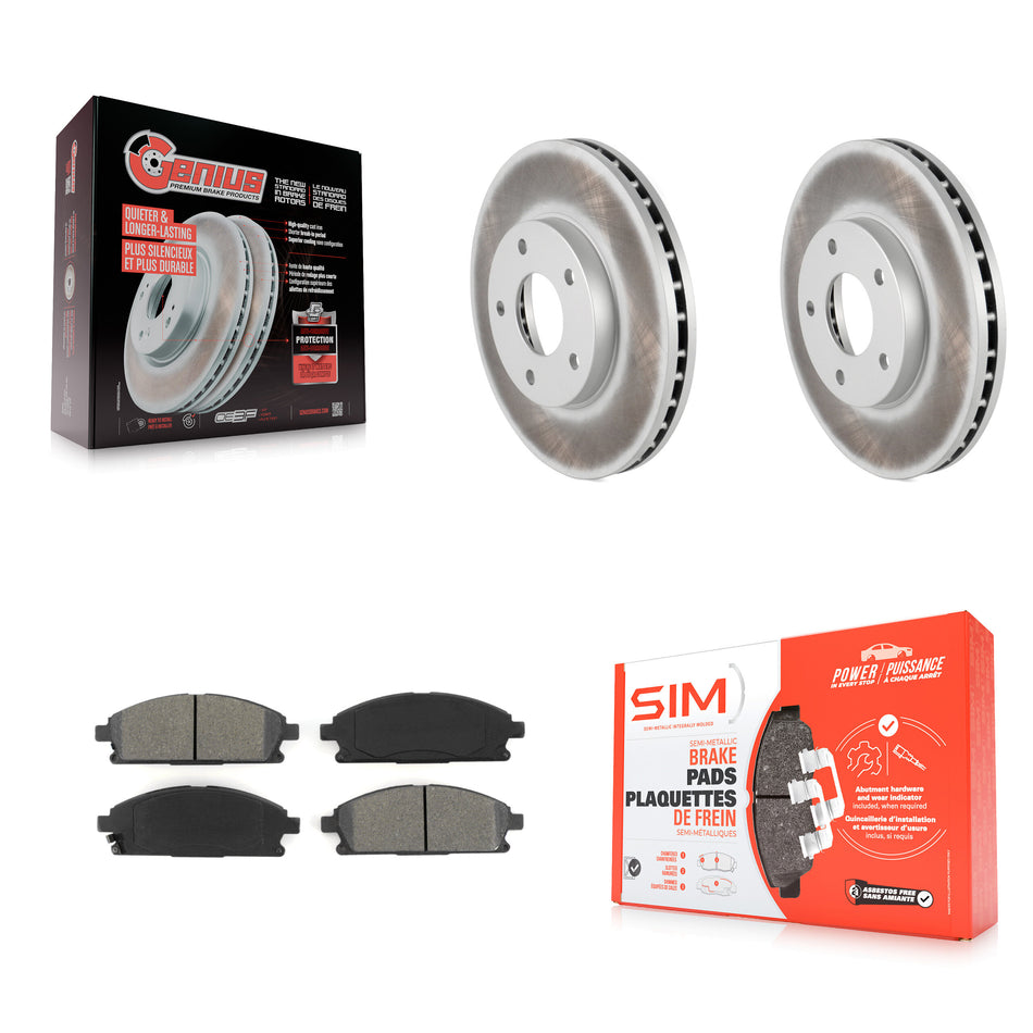 Front Coated Disc Brake Rotors And Semi-Metallic Pads Kit For 2004-2006 Nissan X-Trail KGS-100333