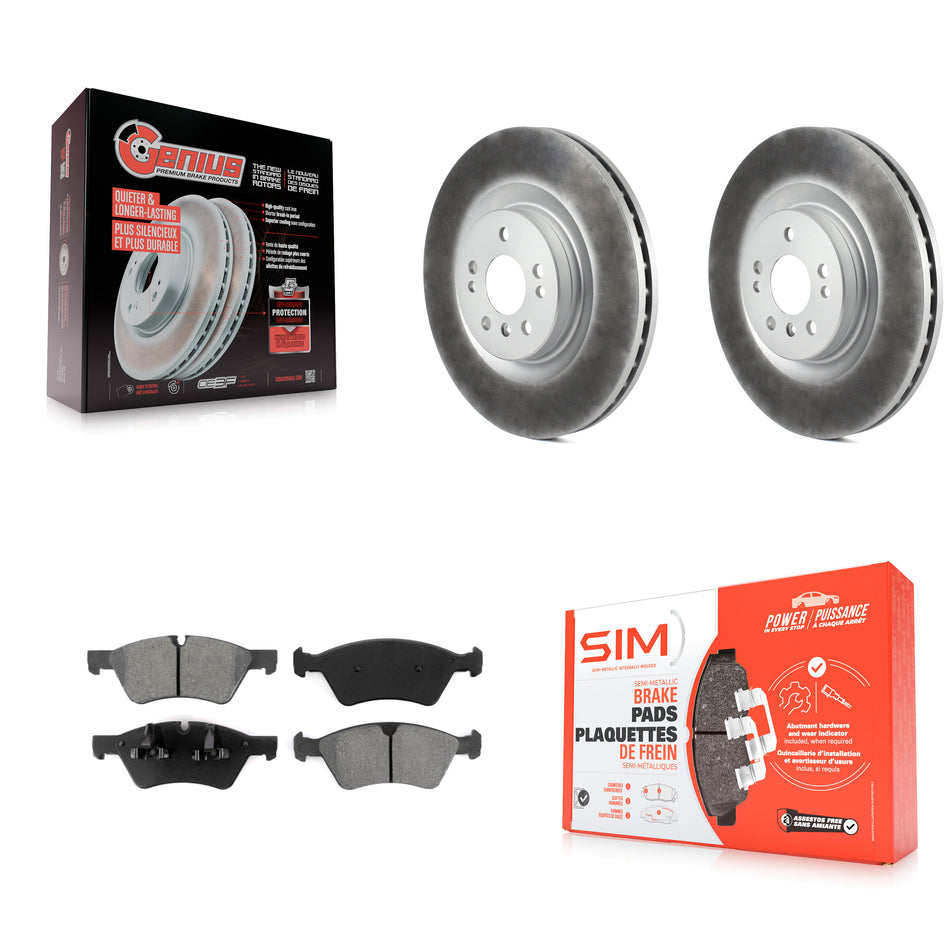Front Coated Disc Brake Rotors And Semi-Metallic Pads Kit For Mercedes-Benz ML350 GL450 R350 GL550 ML320 GL350 ML550 GL320 KGS-100338