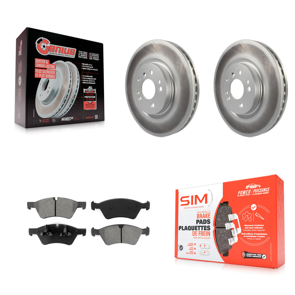 Front Coated Disc Brake Rotors And Semi-Metallic Pads Kit For Mercedes-Benz ML350 R350 ML500 ML320 R500 R320 ML450 KGS-100339