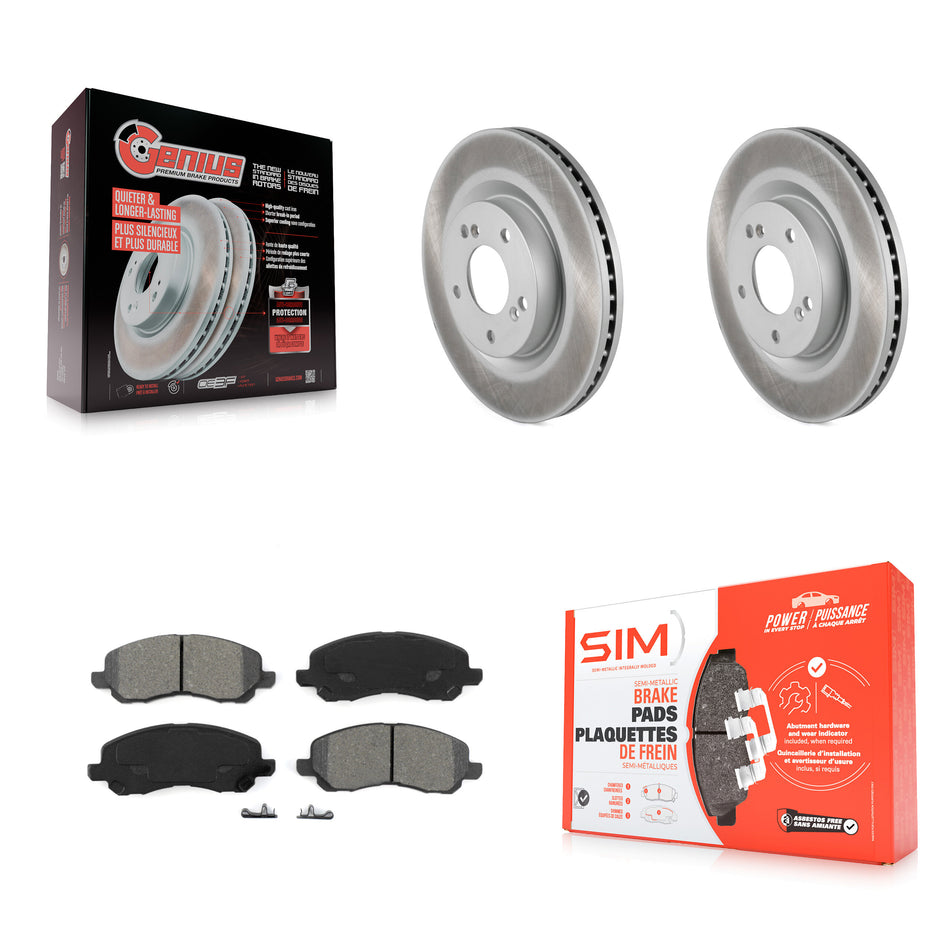Front Coated Disc Brake Rotors And Semi-Metallic Pads Kit For Mitsubishi Galant Eclipse KGS-100341