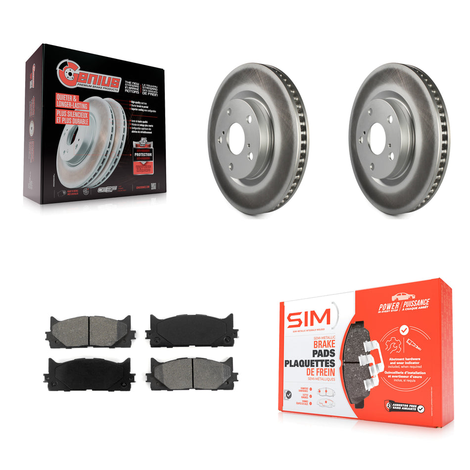 Front Coated Disc Brake Rotors And Semi-Metallic Pads Kit For Toyota Camry Lexus ES350 Avalon ES300h KGS-100358