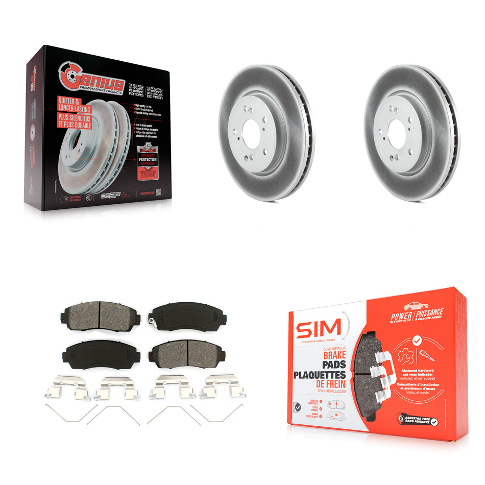 Front Coated Disc Brake Rotors And Semi-Metallic Pads Kit For Honda CR-V Crosstour Accord KGS-100367