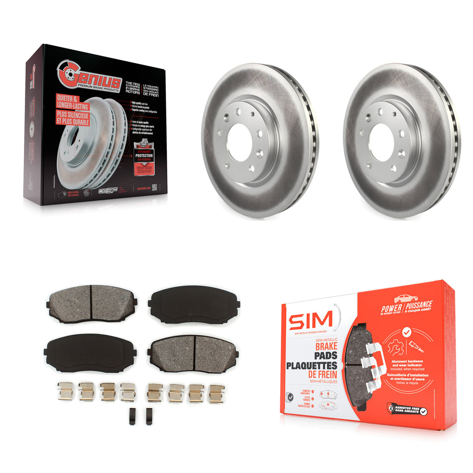 Front Coated Disc Brake Rotors And Semi-Metallic Pads Kit For Ford Edge Mazda CX-7 Lincoln MKX KGS-100371