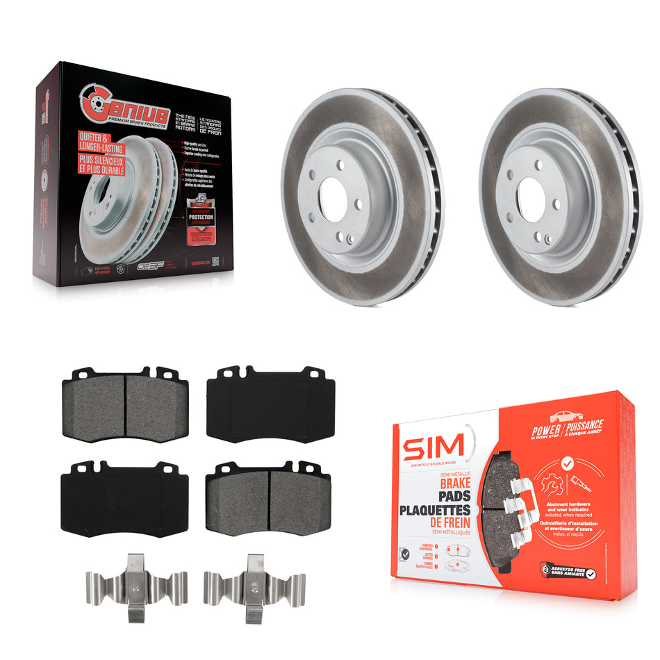 Front Coated Disc Brake Rotors And Semi-Metallic Pads Kit For Mercedes-Benz CLS550 CLS500 E550 KGS-100374