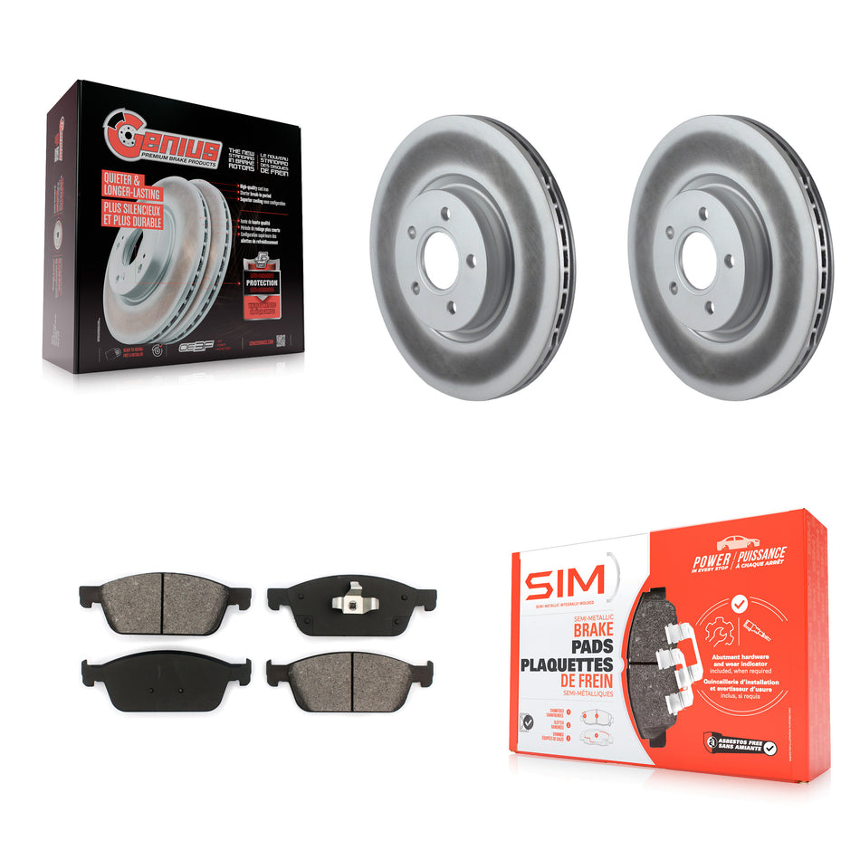 Front Coated Disc Brake Rotors And Semi-Metallic Pads Kit For Ford Escape Connect Lincoln MKC KGS-100376