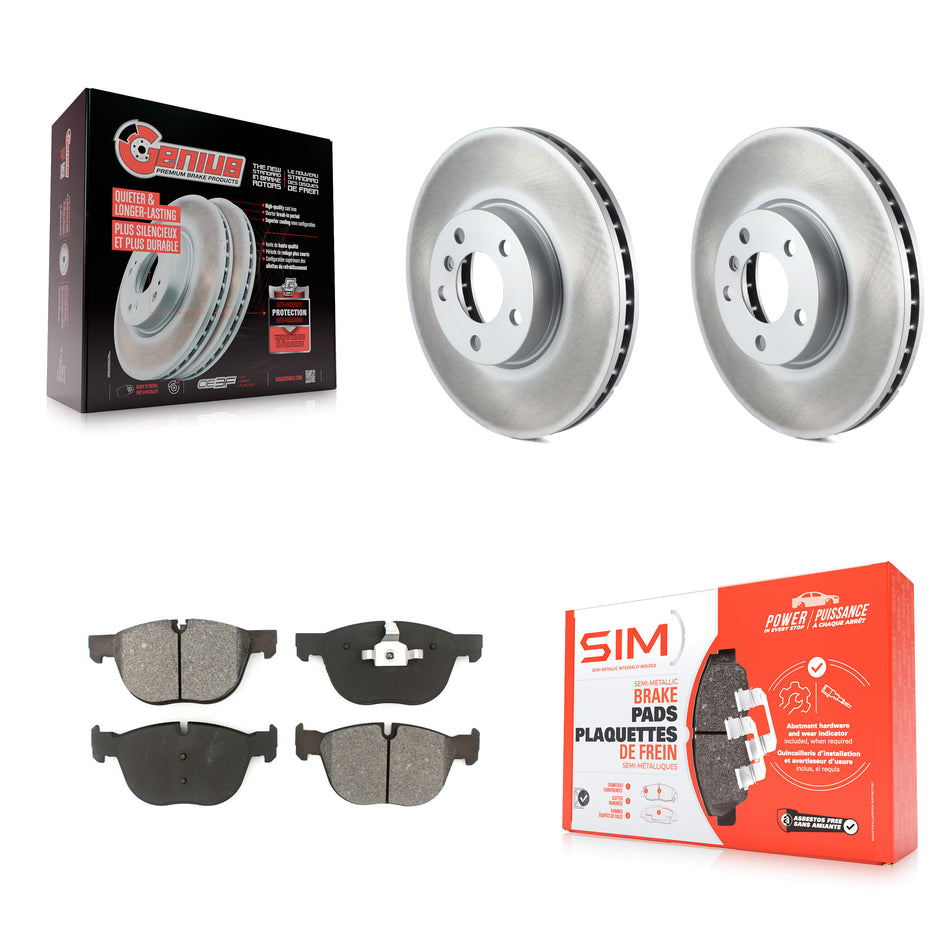 Front Coated Disc Brake Rotors And Semi-Metallic Pads Kit For BMW X5 X6 KGS-100387