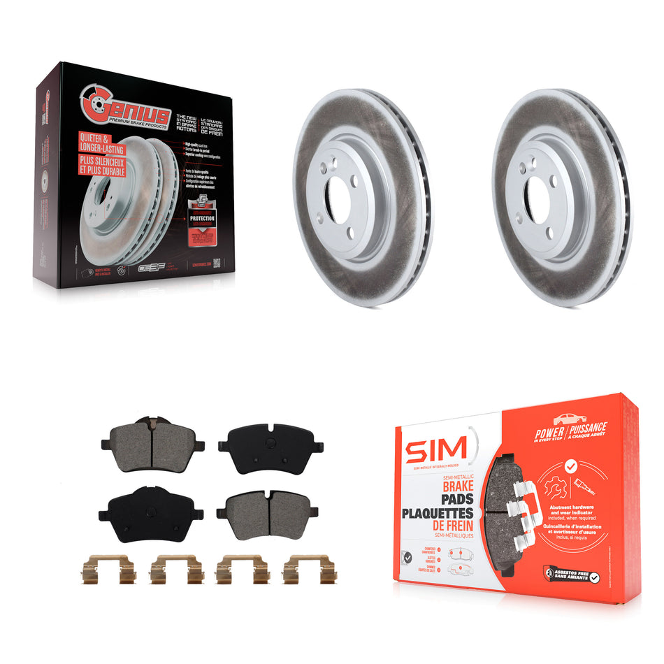 Front Coated Disc Brake Rotors And Semi-Metallic Pads Kit For Mini Cooper Countryman KGS-100392