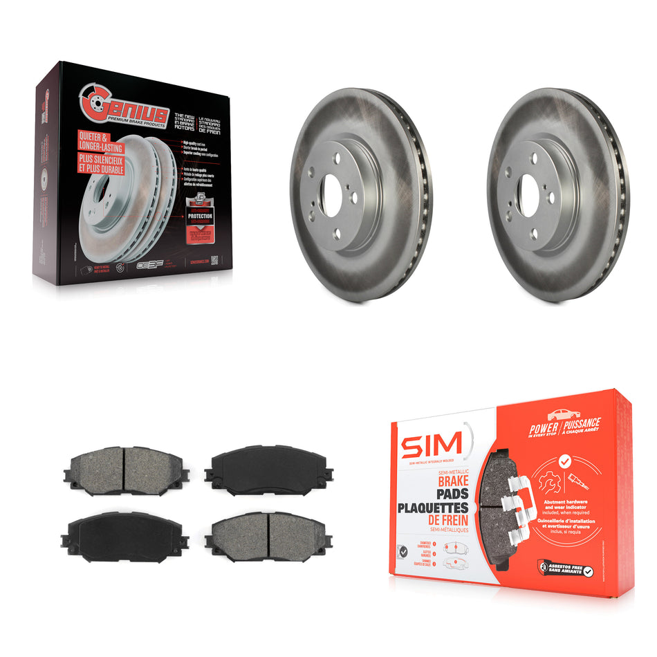 Front Coated Disc Brake Rotors And Semi-Metallic Pads Kit For Toyota Corolla Scion xD Matrix Pontiac Vibe KGS-100396
