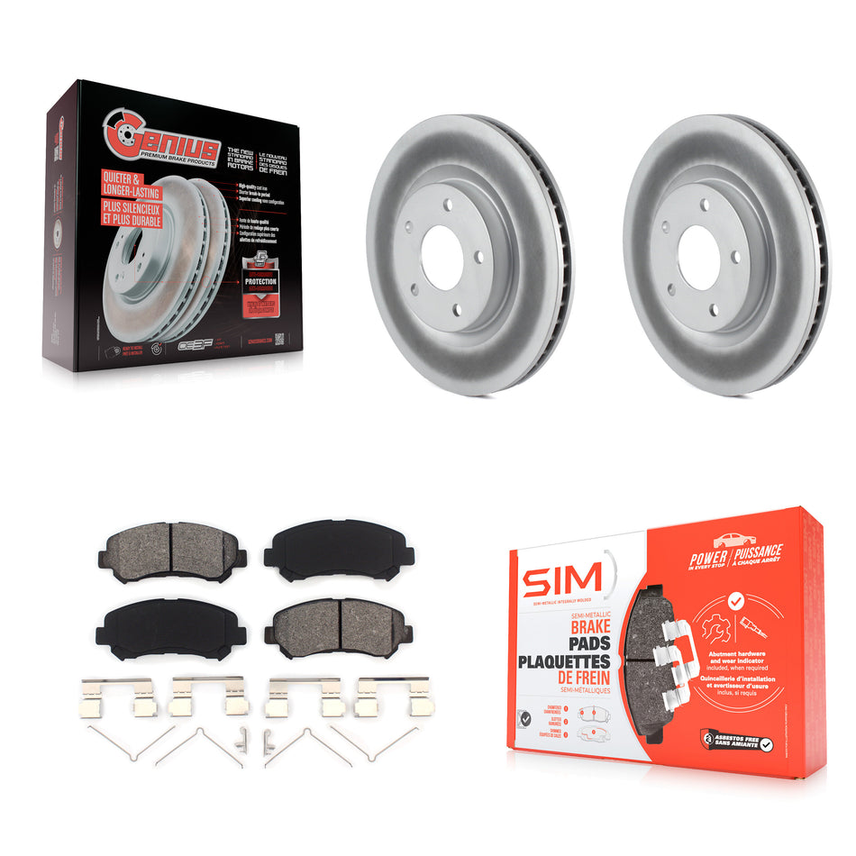 Front Coated Disc Brake Rotors And Semi-Metallic Pads Kit For Nissan Rogue Select KGS-100400