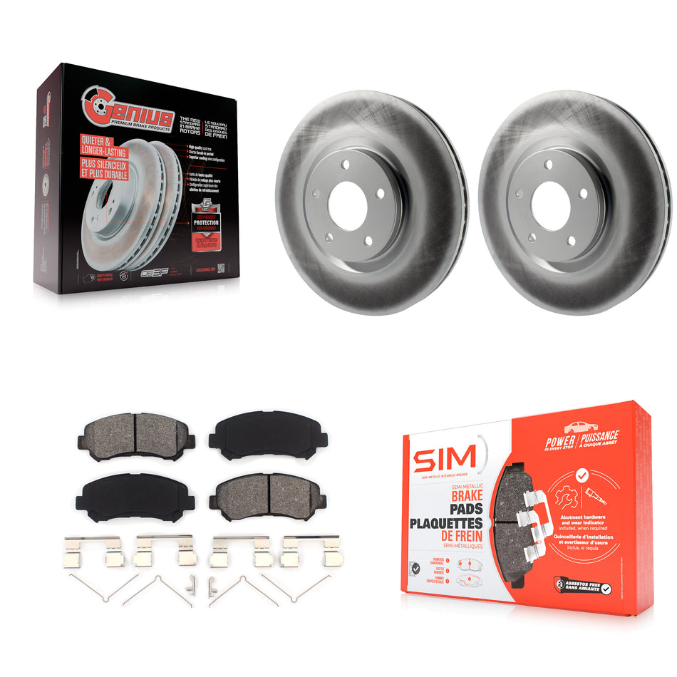 Front Coated Disc Brake Rotors And Semi-Metallic Pads Kit For Nissan Sentra Juke KGS-100402