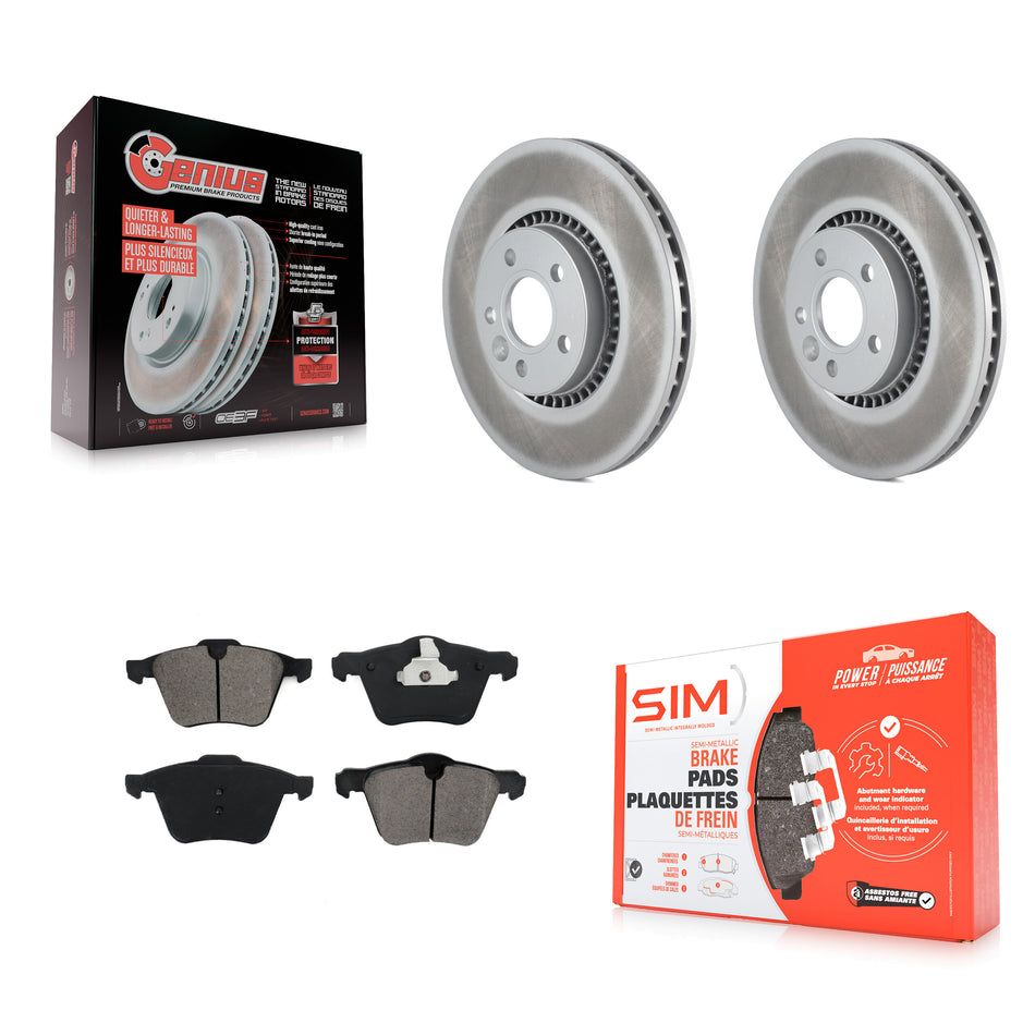 Front Coated Disc Brake Rotors And Semi-Metallic Pads Kit For Volvo S60 XC70 S80 V60 Cross Country V70 KGS-100403